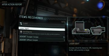 loot report, weapon parts, after action from XCOM 2 UI screenshot (English), thumbnail - open to see full size