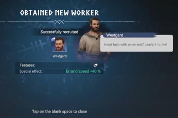 obtained new worker from Viking Rise UI screenshot (English), thumbnail - open to see full size