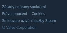 cookies legal terms of use podmínky from Steam UI screenshot (Czech), thumbnail - open to see full size