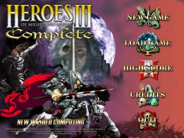 main menu from Heroes of Might and Magic 3: Complete UI screenshot (English), thumbnail - open to see full size