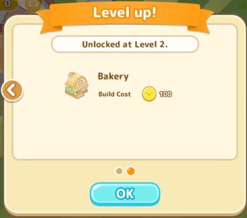 bakery, unlocked at level 2 from Sumikko Farm UI screenshot (English), thumbnail - open to see full size