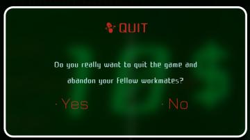 do you really want to abandon your workmates? from Murky Divers UI screenshot (English), thumbnail - open to see full size