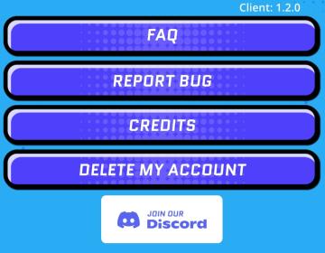 menu, report bug, deactivate account from Run Legends UI screenshot (English), thumbnail - open to see full size