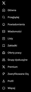 social network sidebar options from x.com UI screenshot (Polish), thumbnail - open to see full size