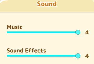 sound settings sound effects music from Sumikko Farm UI screenshot (English), thumbnail - open to see full size