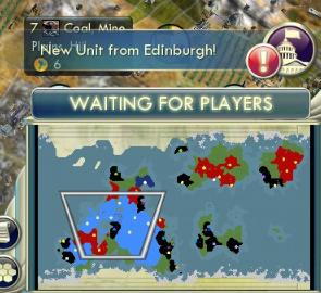 Waiting for players, other players turn from Civilization V UI screenshot (English), thumbnail - open to see full size