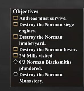 campaign scenario map objectives: Andreas must survive from Age of Empires 2 Definitive Edition UI screenshot (English), thumbnail - open to see full size