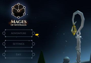 Mages of Mystralia main menu from Mages of Mystralia UI screenshot (English), thumbnail - open to see full size