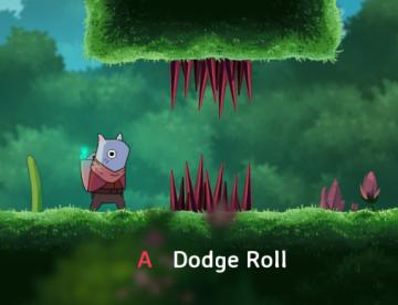 dodge roll tutorial from Islets UI screenshot (English), thumbnail - open to see full size