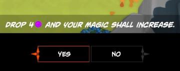 Drop 4 gems and your magic shall increase from Mages of Mystralia UI screenshot (English), thumbnail - open to see full size