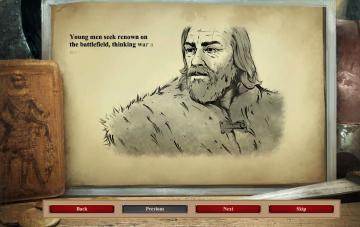 campaign story: skip story, next slide button, controls from Age of Empires 2 Definitive Edition UI screenshot (English), thumbnail - open to see full size