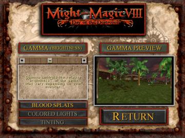 video options from Might and Magic 8: Day of the Destroyer UI screenshot (English), thumbnail - open to see full size