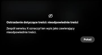 sensitive media, inappropriate content from x.com UI screenshot (Polish), thumbnail - open to see full size