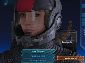 toggle helmet on your character from Mass Effect 1 UI screenshot (English), thumbnail - open to see full size