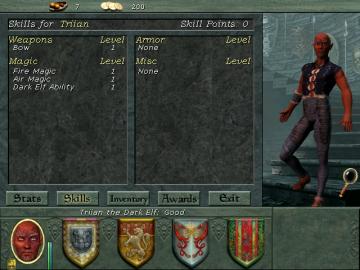 dark elf skills from Might and Magic 8: Day of the Destroyer UI screenshot (English), thumbnail - open to see full size