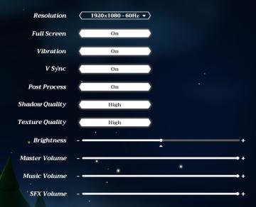 game settings, display from Mages of Mystralia UI screenshot (English), thumbnail - open to see full size