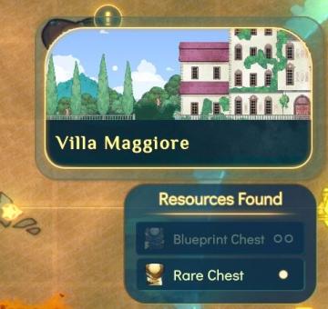 villa maggiore - rare chests and blueprints can be found from Spiritfarer: Farewell Edition UI screenshot (English), thumbnail - open to see full size