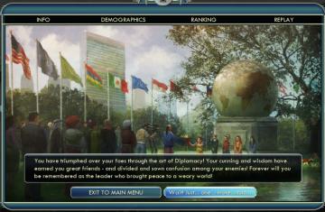 Diplomacy victory, just one more turn from Civilization V UI screenshot (English), thumbnail - open to see full size