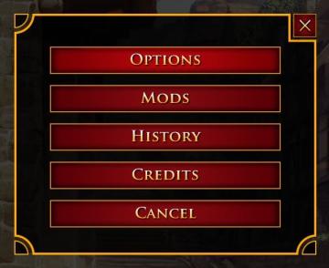 options menu: change user settings, select mods from Age of Empires 2 Definitive Edition UI screenshot (English), thumbnail - open to see full size