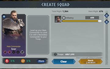 create a squad and march from Viking Rise UI screenshot (English), thumbnail - open to see full size