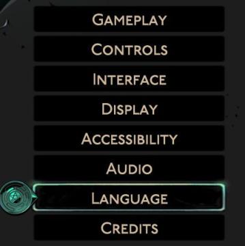 hades settings categories from Hades II Early Access UI screenshot (English), thumbnail - open to see full size