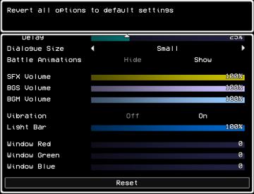 settings screen 2 from LISA: The Painful - Definitive Edition UI screenshot (English), thumbnail - open to see full size