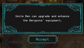 uncle ben, enhance equipment from Children of Morta UI screenshot (English), thumbnail - open to see full size