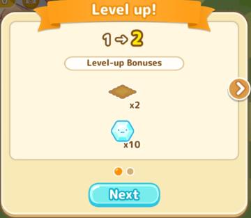 level up unlocks and bonuses from Sumikko Farm UI screenshot (English), thumbnail - open to see full size