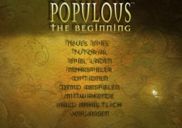 main menu from Populous: The Beginning UI screenshot (German), thumbnail - open to see full size