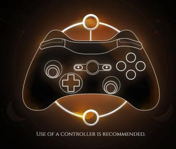 use of a controller is recommended from Mages of Mystralia UI screenshot (English), thumbnail - open to see full size