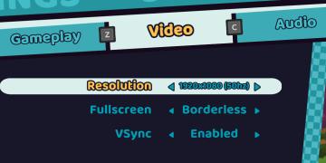 video settings from Cursed to Golf UI screenshot (English), thumbnail - open to see full size