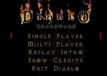 diablo main menu from Diablo I UI screenshot (English), thumbnail - open to see full size