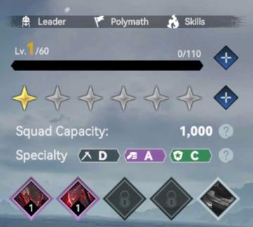 leader skills, talents, squad capacity from Viking Rise UI screenshot (English), thumbnail - open to see full size