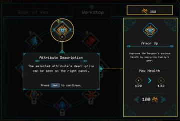 attribute description tutorial from Children of Morta UI screenshot (English), thumbnail - open to see full size