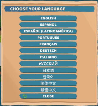 choose your language from Floppy Knights UI screenshot (English), thumbnail - open to see full size