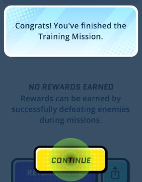 congrats! you completed the training mission from Run Legends UI screenshot (English), thumbnail - open to see full size