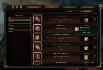 complete deeds to get rewards from Against the Storm UI screenshot (English), thumbnail - open to see full size