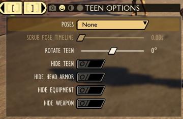 camera mode - teen options (choose player pose or props) from Grounded UI screenshot (English), thumbnail - open to see full size