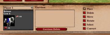scenario editor: place units, rotate or garrison them from Age of Empires 2 Definitive Edition UI screenshot (English), thumbnail - open to see full size