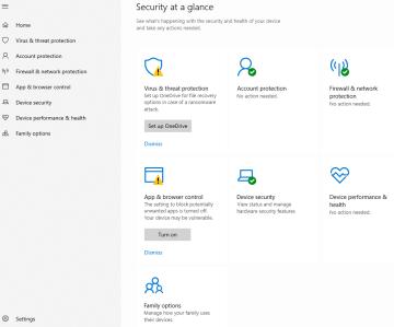 security settings from Windows 10 UI screenshot (English), thumbnail - open to see full size