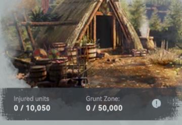 infirmary: injured units, grunt zone from Viking Rise UI screenshot (English), thumbnail - open to see full size