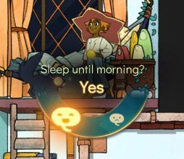 sleep until morning, yes or no from Spiritfarer: Farewell Edition UI screenshot (English), thumbnail - open to see full size