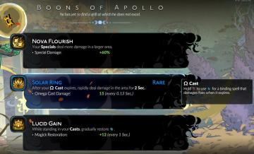 choose from the boons of Apollo from Hades II Early Access UI screenshot (English), thumbnail - open to see full size