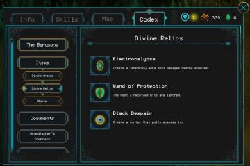 codex from Children of Morta UI screenshot (English), thumbnail - open to see full size