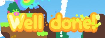 Well done! Level complete from Snakebird UI screenshot (English), thumbnail - open to see full size