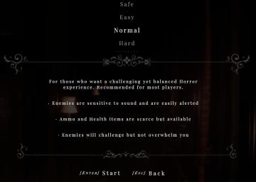 normal difficulty from Maid of Sker UI screenshot (English), thumbnail - open to see full size