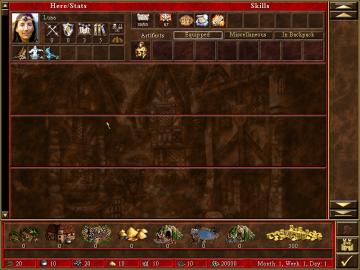 hero skills, artifacts, etc. from Heroes of Might and Magic 3: Complete UI screenshot (English), thumbnail - open to see full size