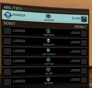 ranger abilities, rpg level up from XCOM 2 UI screenshot (English), thumbnail - open to see full size