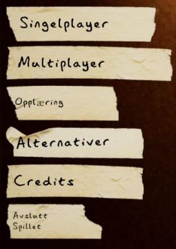 main menu: alternativer, credits, avslutt spillet from Phasmophobia UI screenshot (Norwegian), thumbnail - open to see full size