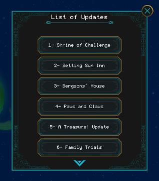 list of updates ui from Children of Morta UI screenshot (English), thumbnail - open to see full size